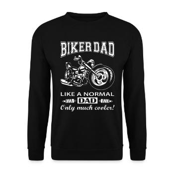 Biker Dad Motorcycle Father's Day Dads Gift - Unisex Sweatshirt - black - Front - Alina (178cm) & Michal (187cm)