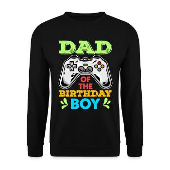 Dad's birthday child video game birthday - Unisex Sweatshirt - black - Front - Alina (178cm) & Michal (187cm)