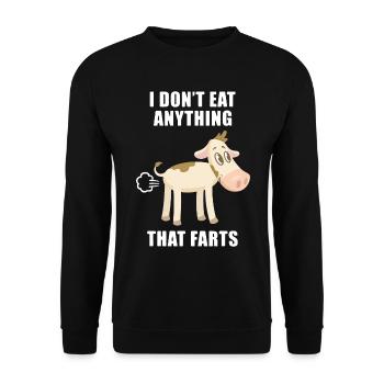 Funny vegetarian vegan sweet pig - Unisex Sweatshirt - black - Front - Alina (178cm) & Michal (187cm)
