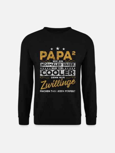 Vater Papa Zwillinge Zwillingspapa Geschenk - Unisex Pullover - Schwarz