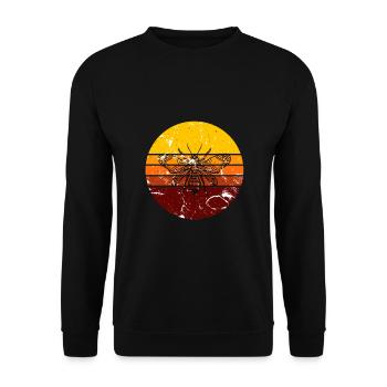 Biene Retro - Unisex Pullover - Schwarz - Vorne - Alina (178cm) & Michal (187cm)