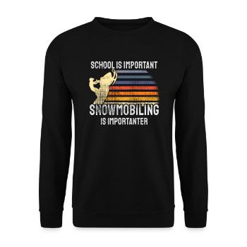Snowmobiling Snowmobile - Unisex Sweatshirt - black - Front - Alina (178cm) & Michal (187cm)