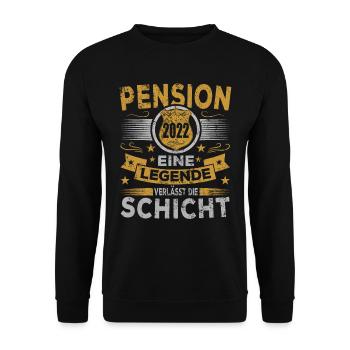 Polizei Pension 2022 Legende verlässt Schicht - Unisex Pullover - Schwarz - Vorne - Alina (178cm) & Michal (187cm)