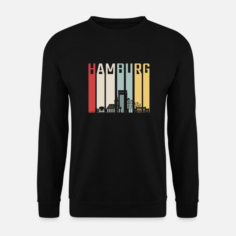 Hamburg Skyline Retro - Unisex Pullover - Schwarz