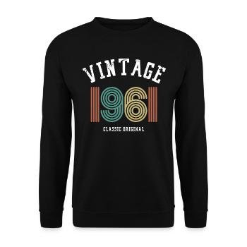 Retro Vintage 1961 Christmas Anniversary Gift - Unisex Sweatshirt - black - Front - Alina (178cm) & Michal (187cm)
