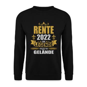 Rente 2022 Legende verlässt Gelände Geschenk - Unisex Pullover - Schwarz - Vorne - Alina (178cm) & Michal (187cm)