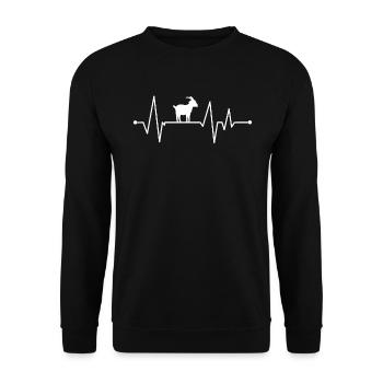 Battement de cœur de chèvre - Sweat-shirt Unisexe - noir - Devant - Alina (178cm) & Michal (187cm)
