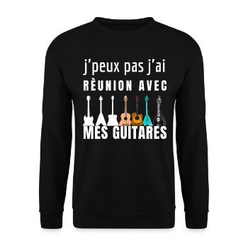Cadeau Guitare - Sweat-shirt Unisexe - noir - Devant - Alina (178cm) & Michal (187cm)