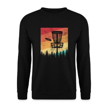 Disc Golf Retro - Unisex Sweatshirt - black - Front - Alina (178cm) & Michal (187cm)