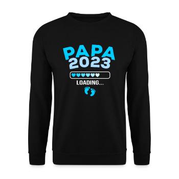 Papa 2023 loading - Unisex Pullover - Schwarz - Vorne - Alina (178cm) & Michal (187cm)