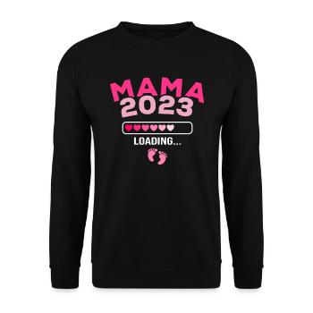 Mama 2023 loading - Unisex Pullover - Schwarz - Vorne - Alina (178cm) & Michal (187cm)