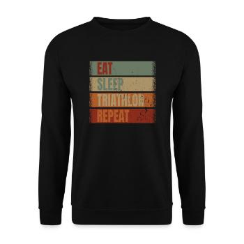 Triathlon Funny - Unisex Sweatshirt - black - Front - Alina (178cm) & Michal (187cm)