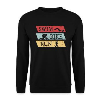 Swim Bike Run Triathlon - Unisex Pullover - Schwarz - Vorne - Alina (178cm) & Michal (187cm)