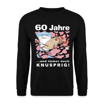 60 Jahre und immer noch knusprig! - Unisex Pullover - Schwarz - Vorne - Alina (178cm) & Michal (187cm)