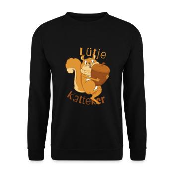 Lütje Katteker Low German Squirrel - Unisex Sweatshirt - black - Front - Alina (178cm) & Michal (187cm)