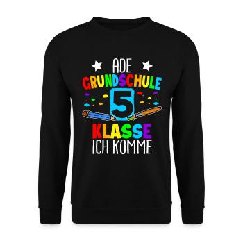 5. Klasse | Grundschule Abschluss 2022 T-Shirt - Unisex Pullover - Schwarz - Vorne - Alina (178cm) & Michal (187cm)