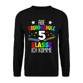 5. Klasse | Grundschule Abschluss 2022 T-Shirt - Unisex Pullover - Schwarz - Vorne - Alina (178cm) & Michal (187cm)