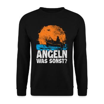 Angeln Fischen | Lustiges Angler - Unisex Pullover - Schwarz - Vorne - Alina (178cm) & Michal (187cm)