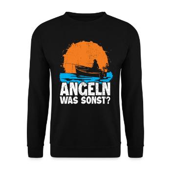 Angeln Fischen | Lustiges Angler - Unisex Pullover - Schwarz - Vorne - Alina (178cm) & Michal (187cm)
