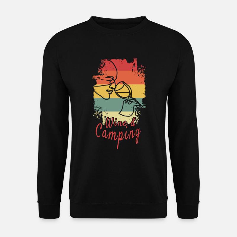 Camping Drinking Wine - Unisex Sweatshirt - black