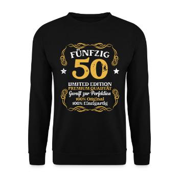 Geburtstag Männer 50 Jahre 50er 50 Geburtstag - Unisex Pullover - Schwarz - Vorne - Alina (178cm) & Michal (187cm)