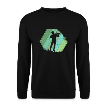 Violin Player Retro - Unisex Sweatshirt - black - Front - Alina (178cm) & Michal (187cm)