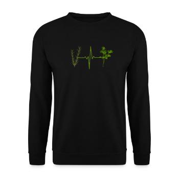 Herbes Jardin Herbes Heartbeat - Sweat-shirt Unisexe - noir - Devant - Alina (178cm) & Michal (187cm)