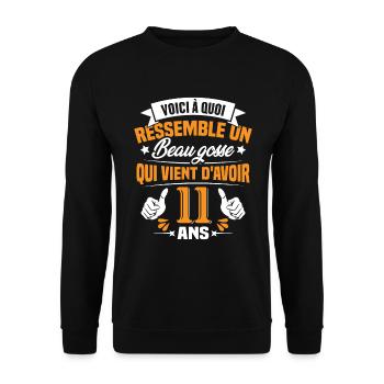Cadeau D'anniversaire Millésime Fabriqué En 1948 - Sweat-shirt Unisexe - noir - Devant - Alina (178cm) & Michal (187cm)