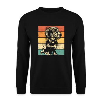 Dachshund Vintage - Unisex Sweatshirt - black - Front - Alina (178cm) & Michal (187cm)