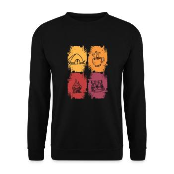 Accessoires de camping Vintage - Sweat-shirt Unisexe - noir - Devant - Alina (178cm) & Michal (187cm)