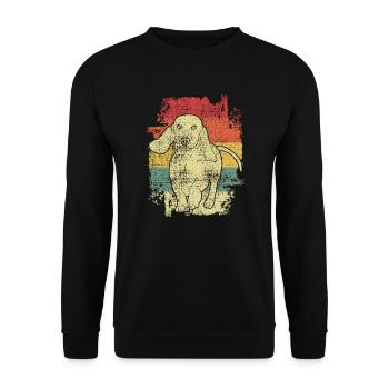 Dachshund Vintage - Unisex Sweatshirt - black - Front - Alina (178cm) & Michal (187cm)