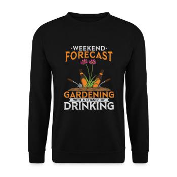 Lustiges Garten Bier Design - Unisex Pullover - Schwarz - Vorne - Alina (178cm) & Michal (187cm)
