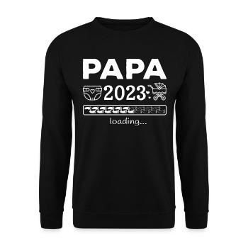 Dad-to-be 2023 Loading Pregnancy Father - Unisex Sweatshirt - black - Front - Alina (178cm) & Michal (187cm)