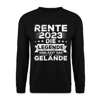 Rente Rentnerin Rentner 2023 - Unisex Pullover - Schwarz - Vorne - Alina (178cm) & Michal (187cm)