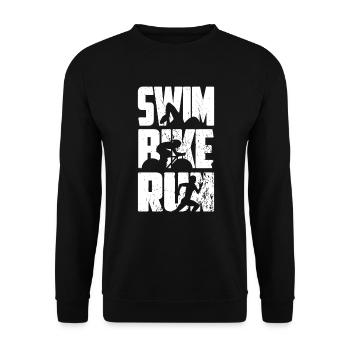 Triathlon Triathlet - Unisex Sweatshirt - black - Front - Alina (178cm) & Michal (187cm)