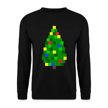 Gamer Weihnachtsbaum Weihnachten Outfit - Unisex Pullover - Schwarz - Vorne - Alina (178cm) & Michal (187cm)