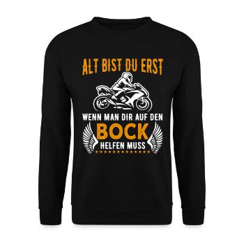 Motorrad Motorradfahrer Biker Bikerin - Unisex Pullover - Schwarz - Vorne - Alina (178cm) & Michal (187cm)