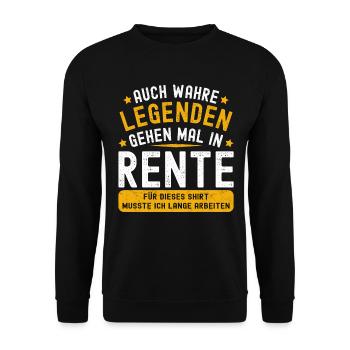 Rentner Rente 2023 Ruhestand Geschenkidee Geschenk - Unisex Pullover - Schwarz - Vorne - Alina (178cm) & Michal (187cm)
