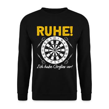 Dart Sprüche Ruhe Meister Wirft Dartverein - Unisex Pullover - Schwarz - Vorne - Alina (178cm) & Michal (187cm)