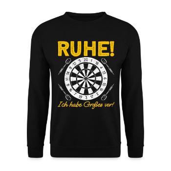 Dart Sprüche Ruhe Meister Wirft Dartverein - Unisex Pullover - Schwarz - Vorne - Alina (178cm) & Michal (187cm)