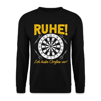 Dart Sprüche Ruhe Meister Wirft Dartverein - Unisex Pullover - Schwarz - Vorne - Alina (178cm) & Michal (187cm)