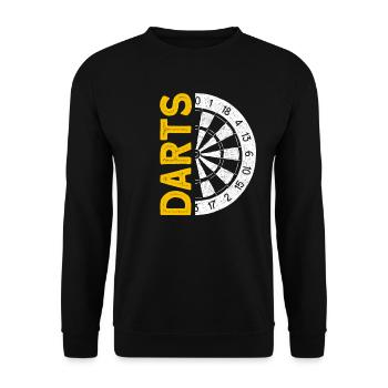 Dart Sprüche Darts Geschenk Dartverein - Unisex Pullover - Schwarz - Vorne - Alina (178cm) & Michal (187cm)