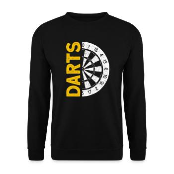 Dart Sprüche Darts Geschenk Dartverein - Unisex Pullover - Schwarz - Vorne - Alina (178cm) & Michal (187cm)
