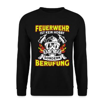 Feuerwehr Feuerwehrmann Feuerwehrfrau Geschenk - Unisex Pullover - Schwarz - Vorne - Alina (178cm) & Michal (187cm)