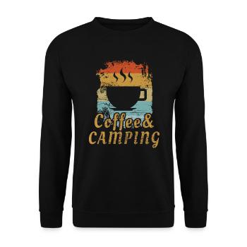 Camping and Coffee - Unisex Sweatshirt - black - Front - Alina (178cm) & Michal (187cm)