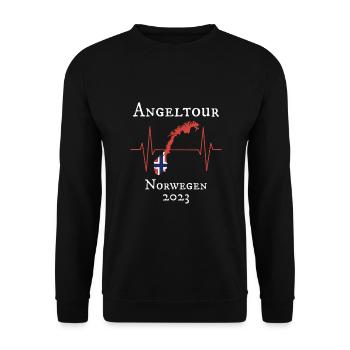 Norwegen Angeltour 2023 - Unisex Pullover - Schwarz - Vorne - Alina (178cm) & Michal (187cm)