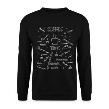Kaffee Design für Kaffee-Liebhaber, Espresso. - Unisex Pullover - Schwarz - Vorne - Alina (178cm) & Michal (187cm)