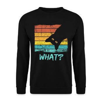 Katze Katzenmotiv Katzen T-Shirt Katzen Geschenk - Unisex Pullover - Schwarz - Vorne - Alina (178cm) & Michal (187cm)