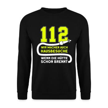 Feuerwehr Feuerwehrmann Feuerwehrleute FFW BFW - Unisex Pullover - Schwarz - Vorne - Alina (178cm) & Michal (187cm)