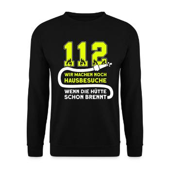 Feuerwehr Feuerwehrmann Feuerwehrleute FFW BFW - Unisex Pullover - Schwarz - Vorne - Alina (178cm) & Michal (187cm)